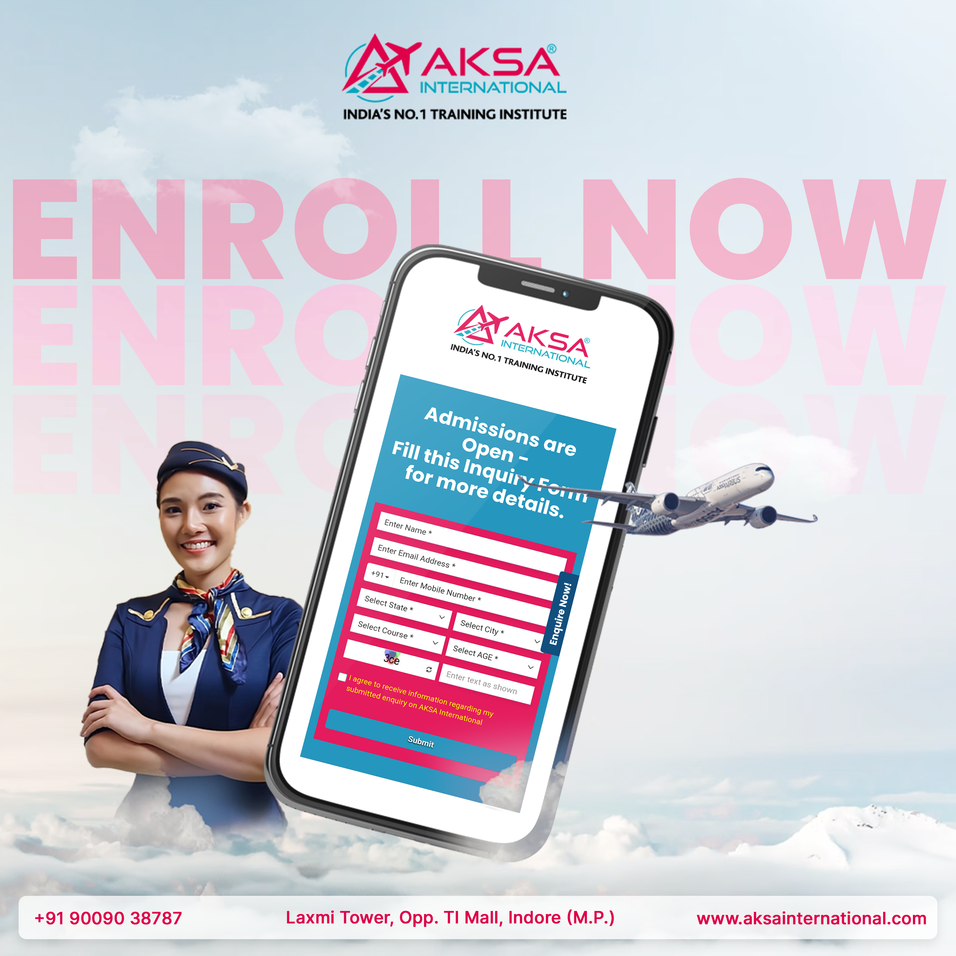 air hostess training institute in indore